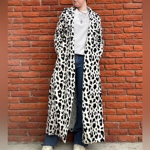 Y2K leopard print overcoat